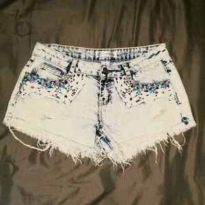 Karma Blue Acid Wash Jean Short Shorts Size 6